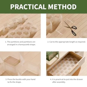 Kocuos Adjustable Honeycomb Drawer Organizer for Socks