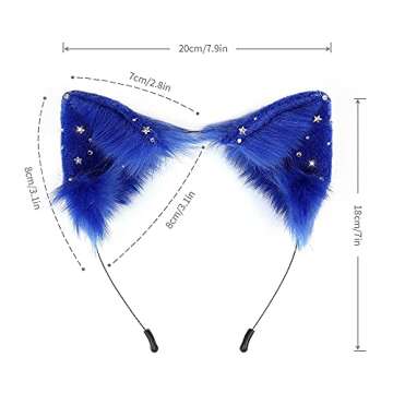 Cat Fox Wolf Ears Adjustable Cosplay Headband for All