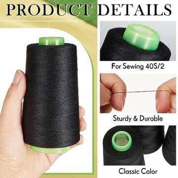 Timgle 12 Cones of 3000 Yards All Purpose Sewing Thread