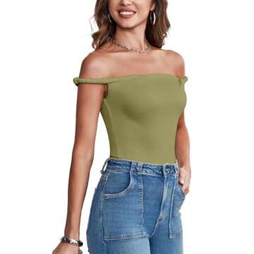 Trending Women's Off The Shoulder Tank Top - Y2K Style