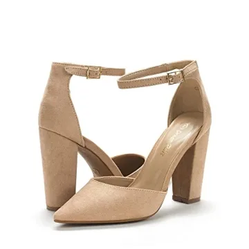 DREAM PAIRS Coco High Heels Block Pumps for Women