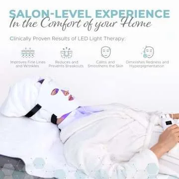 Nourished Bodynskin LED Light Therapy Face & Neck Mask - Facial Skin Care Device - 7 Colors Red & Blue - Rejuvenation, Anti-aging Product for Wrinkles