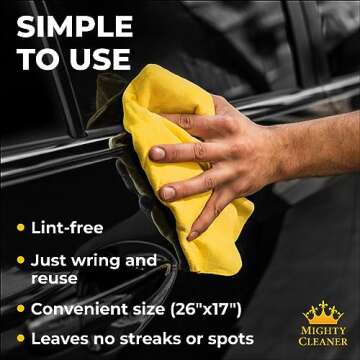 Premium Shammy Cloth for Car Drying - 26”x17” - Super Absorbent Chamois Towel for Car - Scratch-Free, Reusable & Soft