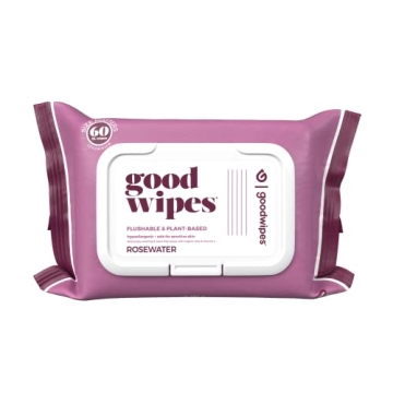 Goodwipes Flushable Butt Wipes Made with Vitamin E & Aloe – Soft & Gentle Wet Wipe Dispenser for H...