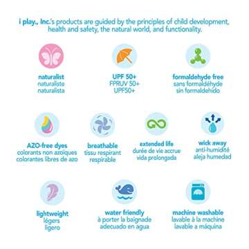 i Play. Baby Sun Hat | Toddler Unisex UPF 50 Solid Flap Beach Hat with Brim and Neck Cover Hot Pink 2T-4T