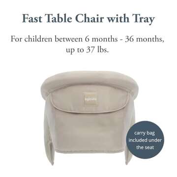 Inglesina Fast Table Chair - Cream + Fast Dining Tray - Portable High Chair for Baby & Toddlers, Inf...