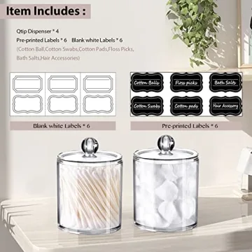 SheeChung Elegant Acrylic Bathroom Jars for Stylish Storage
