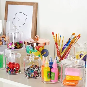 SheeChung Elegant Acrylic Bathroom Jars for Stylish Storage