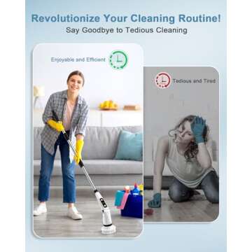 Electric Spin Scrubber, Bathroom Shower Scrubber for Cleaning Tub/Tile/Floor/Sink/Window, Powered Cl...