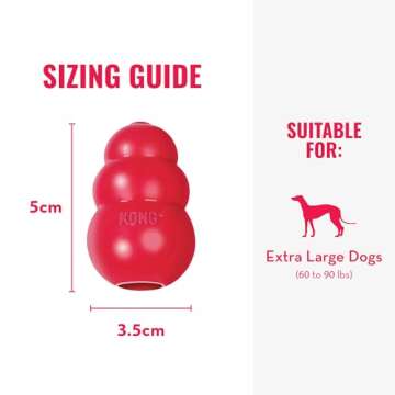 KONG Classic Stuffable Dog Toy - Fetch & Chew Toy for Dogs - Treat-Filling Capabilities & Erratic Bounce for Extended Play Time - Durable Natural Rubber Material - for Extra Large Dogs