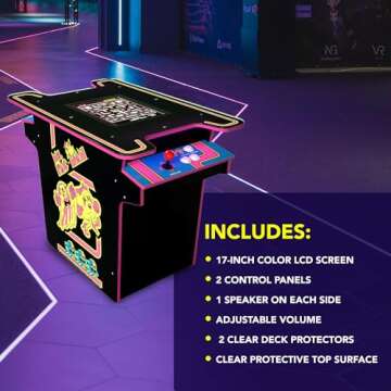 Arcade1Up Ms. PAC-MAN Arcade Game Table, Full Home Machine, Black Series Edition