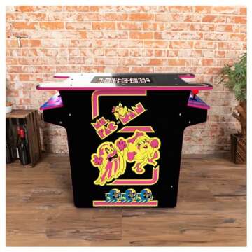 Arcade1Up Ms. PAC-MAN Arcade Game Table, Full Home Machine, Black Series Edition