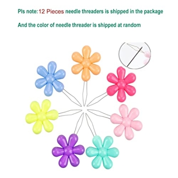 FeiHong 12-Piece Colorful Needle Threaders for Crafting