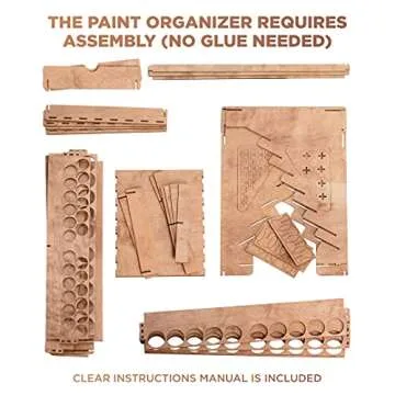 Plydolex Wooden Paint Organizer for 74 Paint Bottles and 14 Brushes - Paint Organizer with 2 Art Tool Cabinets and 6 Miniature Holders - Paint Holder