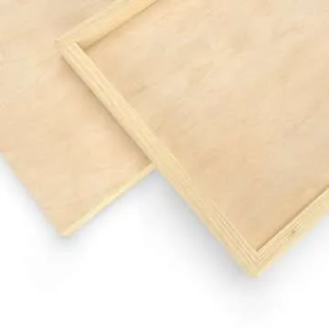 ARTEZA Wood Canvas Boards, 10 x 10 Inches, Pack of 5, Birch Wood, Wooden Panels for Acrylic and Oil Painting, Wood Burning, Crafting