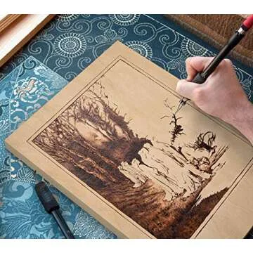 ARTEZA Wood Canvas Boards, 10 x 10 Inches, Pack of 5, Birch Wood, Wooden Panels for Acrylic and Oil Painting, Wood Burning, Crafting