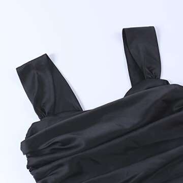 Matoburr Women’s Sexy Corset Bustier Top Sleeveless Solid Color Ruched Fashion Slim Crop Top Black