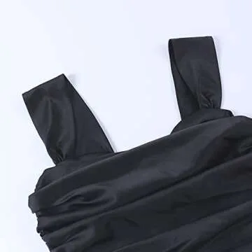 Matoburr Women’s Sexy Corset Bustier Top Sleeveless Solid Color Ruched Fashion Slim Crop Top Black