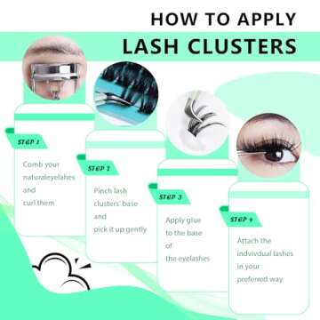 Bodermincer 10D/20D/30D/40D/50D Cluster to Choose Large Tray 240pcs D Curl Individual Cluster Eyelashes False Eyelashes Extension Individual Eyelash Bunche Lash Cluster DIY at Home (20D-20mm)