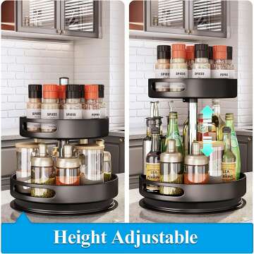 Adjustable 2 Tier Lazy Susan Organizer - SAYZH