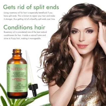 Bieyoc Rosemary Essential Oil for Hair Growth, Hair & Skin Care - Strengthens Hair, Stimulates Growth, 2.02 Fl Oz