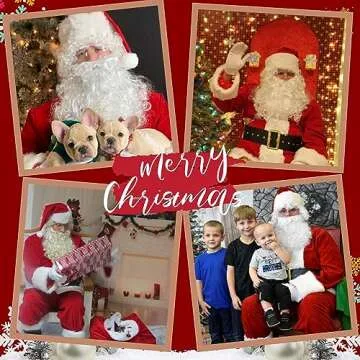 Potalay Men's Deluxe Santa Suit 11pc. Christmas Adult Santa Claus Costume (XXX-Large)