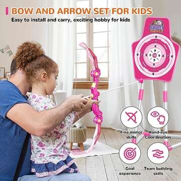 Bow and Arrow Toys with LED Light Up Archery, Birthday Gift for Girls 5 6 7 8 9 10 11 12 Year Old, C...