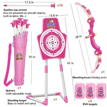 LED Bow & Arrow Toys for Girls, Perfect Birthday Gift