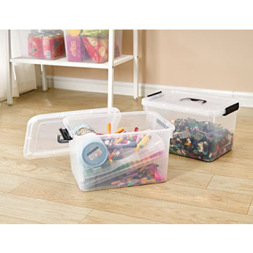 JUJIAJIA 16 Quart Clear Storage Latch Box 2-Pack