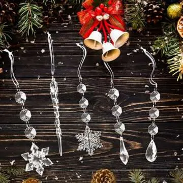Elegant 80pcs Christmas Crystal Ornaments For Holidays