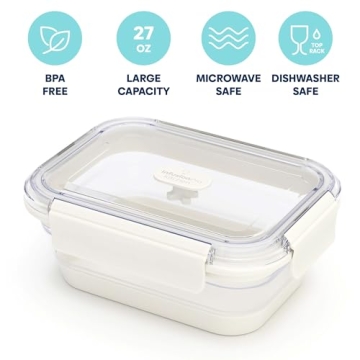Infusion Pro Collapsible Food Storage Containers with Lid & Vent, Clear Stacking Silicone Food Container Set : Microwaveable, Freezer and Dishwasher Safe, Set of 3, Coconut Milk