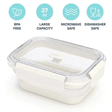Infusion Pro Collapsible Food Storage Containers with Lid & Vent, Clear Stacking Silicone Food Container Set : Microwaveable, Freezer and Dishwasher Safe, Set of 3, Coconut Milk
