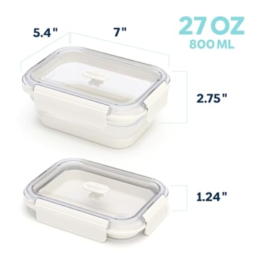 Infusion Pro Collapsible Food Storage Containers with Lid & Vent, Clear Stacking Silicone Food Container Set : Microwaveable, Freezer and Dishwasher Safe, Set of 3, Coconut Milk