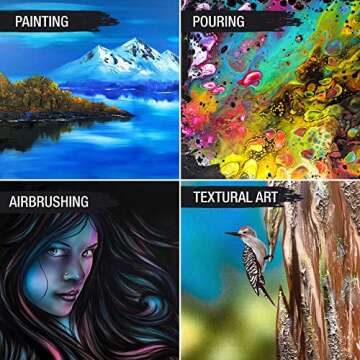 U.S. Art Supply Large Stretched Canvas for Painting 20x20 inch Gallery Depth 1-1/2" Thick, 3-Pack - 12oz Acrylic Gesso Triple Primed, Professional Artist Quality, 100% Cotton - Oil, Pouring Paint