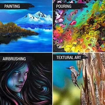 U.S. Art Supply Large Stretched Canvas for Painting 20x20 inch Gallery Depth 1-1/2" Thick, 3-Pack - 12oz Acrylic Gesso Triple Primed, Professional Artist Quality, 100% Cotton - Oil, Pouring Paint