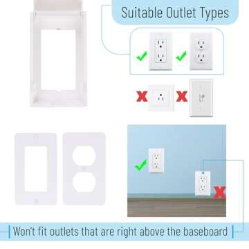 Bates - Baby Safety Outlet Cover Box, 2 Pack, Baby Proof Outlet Covers Baby Proofing, Plug Covers for Electrical Outlets, Socket Covers for Outlets, Child Proof Outlet Cover, Outlet Box Cover