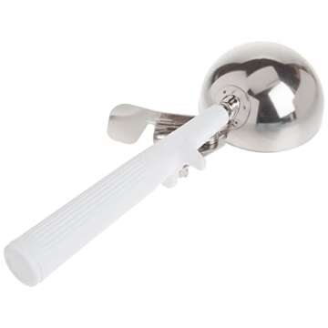 Winco ICOP-6 Ice Cream Disher with White Handle, Size 6, 5.5 ounces, Stainless Steel