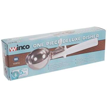 Winco ICOP-6 Ice Cream Disher with White Handle, Size 6, 5.5 ounces, Stainless Steel