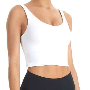 JOJOANS Longline Sports Bras for Women - Wirefree Padded Yoga Bra Support Yoga Crop Tank Tops Fitnes...