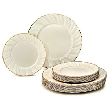 " OCCASIONS " 50 Plates Pack (25 Guests)-Vintage Wedding Party Disposable Plastic Plate Set -25 x 10...