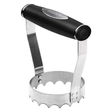 HULISEN Cutlery Serrated Food Chopper, 3 Inch Stainless Steel Manual Hand Chopper with Grip Handle &...
