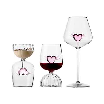 Pink Love Red Wine Cup - Romantic Heart Shaped Goblet