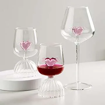 Pink Love Red Wine Cup - Romantic Heart Shaped Goblet