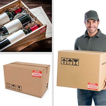 Batrical 2"x3" Fragile Stickers Shipping and Moving Labels 500 PCS/Roll 1Rolls