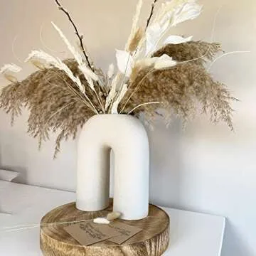 YANWE1 Large Vase, Body Vase, White Ceramic Vase, Boho Vase, Decorative Vase, Modern Farmhouse Decor, Tall Matte Vase for Living Room, Bedroom, Bookshelf, Mantel, Fireplace, Coffee Table, 10 Inches