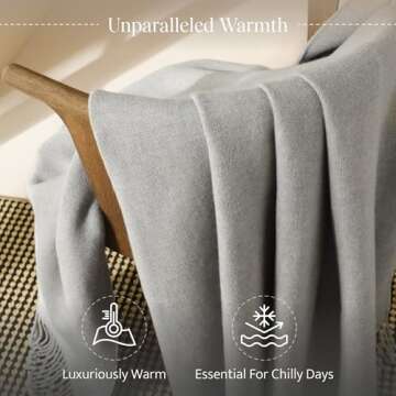 Double Stitch Cashmere Cotton Throw Blanket - Cozy Luxury