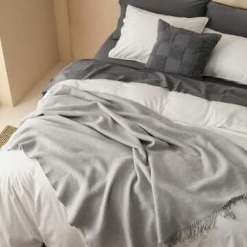 Double Stitch Cashmere Cotton Throw Blanket - Cozy Luxury