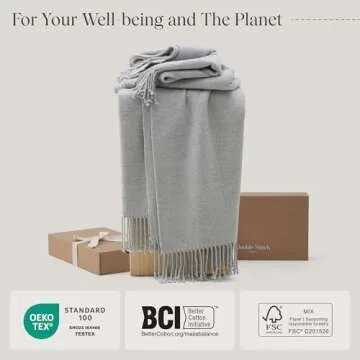 Double Stitch Cashmere Cotton Throw Blanket - Cozy Luxury
