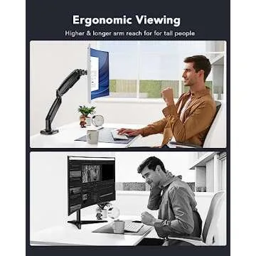 HUANUO Adjustable Monitor Arm for 40 Inch Screens