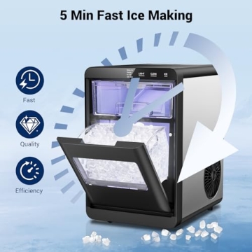 Nugget Ice Maker - 44lbs Ice Production, Self-Cleaning Soft Ice Maker for Home